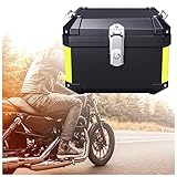 Motorradkoffer Topcase, 45L/57L Top Case Roller Koffer Schwarz Silber Motorcycle Helmkoffer Motorrad Heckbox Für Roller, Motorrad, Scooter, Mofa, Quad, Mit Rückenlehne (Color : Schwarz, Size : 45L M