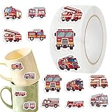 Qkbuza LKW-Aufkleber für Kinder – wasserdicht, 500 x selbstklebende Fahrzeugaufkleber für Kinder, Cartoon-Glasbehälter, Briefe, Notizbuch-Umschläge, Versiegelungsdekorationen, Partyzubehör