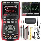 Handheld Oszilloskop, 9999 Counts Digital Multimeter mit K-Sonde Pyrometer, 10MHz Bandbreite 48MSa/s High Sampling Professional LED Oszilloskop, Auto-Kalibrierungsfunktion DC/AC Spannung/Strom Test