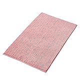 Decomira Badematte rutschfest | Als Badteppich Set kombinierbar | Badezimmer-Teppich Bad-Vorleger waschbar aus Chenille | Duschvorleger für Dusche, Badewannen, WC Deko | Rosa - 40x60 cm