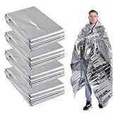 Rettungsdecke,4 Pz Rettungsdecke Silber 130x210cm,Auto, Erste Hilfe, Camping, Survival Kit - Emergency Blanket für Outdoor, Notfalldecke, Rettungsfolie, rettungsdecke, thermodecke