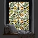 dktie Dekorfolie Glasmalerei Fensterfolie Sichtschuzfolie Milchglasfolie Kreise Statisch Haftend Privatsphäre Fensteraufkleber (Gelb, 44.5 * 200 cm)