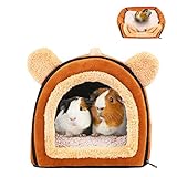 Pantula Meerschweinchen Bett Kuschelhöhle - Höhle Gemütliches groß Hamster Kleintier Bett Versteck mit Abnehmbarer Matte für Hamster Kaninchen Igel Chinchilla Bartagamen und Frettchen(braun)
