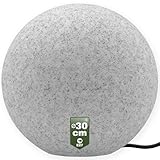 Lumiled Stein Kugelleuchte Außen Außenkugelleuchte Kugellampe Granit Gartenkugel Außenleuchte Kugel Wegeleuchte Lichtkugel wetterfest IP44 E27 Fassung inkl. Anschlusskabel 1,95m Ø 30cm