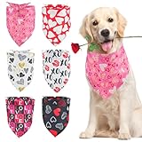 LyssKMK Entzückende Hundehalstücher zum Valentinstag, verschiedene festliche Accessoires für Hunde und Katzen, Valentinstagsgeschenk, 6 Stück