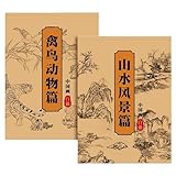 Skizzenbuch zum Zeichnen, Übungsbuch für Kalligraphie und Striche, 2 Stück, Kunstzubehör für Anfänger, Kinder, Jugendliche, Erwachsene, Studenten