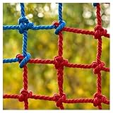 Kletternetz, Kinder Outdoor Polyester Kletternetz, Spielplatz Klettergerüst Netz, für Spielturm Kinderschaukel Spielplatz Baumhaus Hindernisparcours-Trainingszub(Size:3.2x9.8ft(1x3m),Color:Regenbogen)