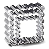 patisse 13707 – 3 Ausstechformen quadratisch und gezackt – Edelstahl – 3 Größen: 3,5 cm/4,5 cm/5,5 cm
