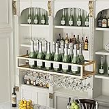 Weinglasregal unter dem Regal – Deckenmetall mit 1 m Langer Eisenkette, höhenverstellbares hängendes Weinregal, für Bar, Restaurant, Café (Mehrfarbig, 120 x 25 x 21 cm)