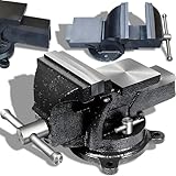 Retoo Schraubstock 125 mm Spannweite Tischschraubstock drehbar Werkbank Hochwertige massive Sicheres Stahlbacken Parallelschraubstock Feststehend