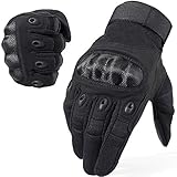 WTACTFUL Taktische Handschuhe Herr Motorradhandschuhe Herren, atmungsaktiv Touchscreen mit Protektoren für Motorrad Airsoft Paintball Fahrradfahren Einsatzhandschuhe Schwarz L