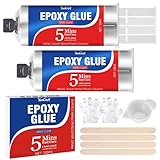 Epoxidkleber 100ml, 5 Minuten Kraftkleber, 2k Epoxy Kleber Extra Stark für Reparieren Metall, Kunststoff, Holz, Stein, Keramik, Glas, Leder, Fliesen, Transparent Starker Klebstoff, Alleskleber