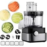 5-in-1-Multifunktions-Gemüsezerkleinerer, 5 l, kommerzieller elektrischer Fleischwolf, Gemüse- und Obstzerkleinerer, Hobel, Zerkleinerer, Ringschneider, Fleischmixer, Lebensmittelzerkleinerer-Sets