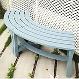 Baumbank aus Holz, gebogen, halbrund, für den Außenbereich, wetterbeständiges Massivholz, halbrundes Design für Baumbestuhlung im Garten