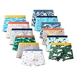 HAGOT 12er Pack Jungen Boxershorts aus Baumwolle Unterhosen， Jungen Unterhosen Baumwolle Boxershorts,5-7 Jahre Alt