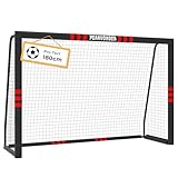 PEAKVONDER 180 x 120cm Fussballtore für Garten Kinder und Erwachsene mit Anti-Rost Beschichtung -Fußballtor Kinder Outdoor inkl. Erdanker für optimalen Halt - Fußball Tor mit rundum Polsterung TSG003R