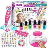 LemonDream Nagelstudio Kinder Mädchen Geschenke Mädchen 7-12 Jahre Nagellack Kinder Spielzeug Mädchen Schminke Kinder Mädchen für Geburtstag Weihnachten Halloween Party
