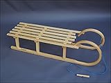 Best For Kids Hörnerrodel 120 cm mit Zugleine Rodelschlitten Davoser aus Holz bis 200 kg belastbar