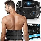 MKASCHED Rückenstützgürtel SChwarz für Herrn und für Frauen Bandscheibegurt bauchgurt,rückenBandage Nierengurt Rückenschmerzen linderung+ Bonus Extra lendenwirbel kissen (XL)