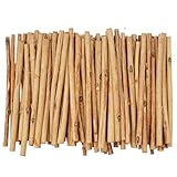DLUSZERT 120 Stück Holzstäbchen zum Basteln, 10CM Holzblock Sticks 0,3-0,5CM im Durchmesser, Natürliche Holzsticks Holz Log Sticks, Zweige Holzstiele für DIY Handwerk Heimwerker Requisiten (Holzfarbe)
