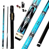 KHEALING Billardqueue aus Kohlefaser, Spielqueue mit 11,8 mm Kopf, 1/2 Profi-Billardqueue, 147,7 cm mit 8-Zahn-Anschluss, für Billard-Enthusiasten