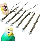 Vogelgaleria® Sitzstangen für Wellensittiche Wildobstsitzstangen für Vogelkäfige Naturholz Vogelsitzstangen Käfig Zubehör
