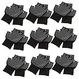 UKCOCO 15 Paare Halbfinger-Handschuhe halbfinger handschuhe security handschuhe work gloves Fingerlose Gel-Handschuhe Halbfinger-Fäustlinge fäustel handballschuhe Männer Nylonhandschuhe