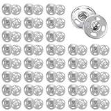 Larrel 50 Stück Annähen Druckknöpfe aus Metall, 8,5 mm Silber Metall Druckknöpfe zum AnnähenDruckknopf Nähen Druckknöpfezum Annähen Nähreparatur für Kleidern, Blusen, Handwerk, DIY, Handtasche