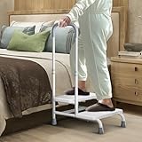 FORTEMOTUS Badewannenstufe mit Haltegriff – Einstiegshilfe für Senioren & Behinderte, 2 Stufen, Tragfähigkeit bis 200 kg, ideal für Badewanne, Bett & Auto(Weiß)