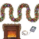Weihnachtsgirlande, LED-Licht, Lametta-Girlande, Luftschlangen, Ornamente, Girlande, Weihnachtsbaum, LED-Licht, Weihnachtsgirlande mit LED-Lichtern, tragbare Weihnachtsgirlande, LED-Licht für Feiern