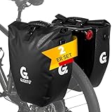 GUOOTU 2 Er Set Fahrradtasche für Gepäckträger 40L mit Tragegriff und Schultergurt fahrradtasche gepäckträger, gepäckträgertasche, Gepäckträgertasche mit Reflektoren (Schwarz 20L, 2er Set)