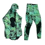 Tauchanzug für Männer 3,0 mm Camo-Neoprenanzug, 2-teiliges Set for Tauchen, Angeln, Speerfischen(MY073,L)