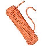 NorthPada 10 mm x 30 Meter Statisches Nylon Seil Outdoor Kletterseil für Knüpfübungen, Baumpfleger Baumarbeits, Marine, Anker, Boot, Abseil, Notfall, Schaukel, Orange
