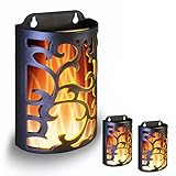 WRalwaysLX Dekorative Laternen mit Timer, Kerzenlicht Flammenlose Kerzen Innen- / Außenwandleuchten, flackernde Flammenwandleuchte, 3AA-Batterie (NICHT im Lieferumfang enthalten), 3er-Pack