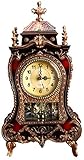 Antike Uhr Vintage Schreibtischuhr Tischuhr aus Kunststoff im europäischen Stil mit Pendel und Glockenspiel Wecker für Home Hotel Decorativ