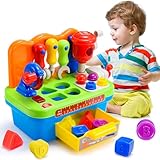 Hapikids Werkbank Kinder Spielzeug ab 1 2 3 Jahr,Montessori Spielzeug ab 1 2 3 Jahr Geschenk Junge 1-4 Jahre Kinderspielzeug ab 1 Jahr Baby Geschenk Junge Motorikspielzeug ab 1 Jahr Baby Spielzeug