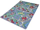 Carpe mathique® Spielteppich Raduno Strassenteppich Für Auto Teppich Kinderzimmer Junge - 80 x 120 cm