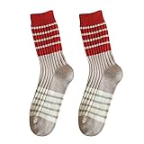 Socken 45 47 Herren Winter Baumwolle Dicke Linie Socken Gestreift Alle Warmen Florstrümpfe Bandagen Strumpf (A, One Size)