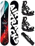 Airtracks Herren Snowboard Set Freeride Freestyle - North South Four Camber Wide Snowboard 159 - Softbindung Star XL - SB Bag