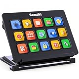 Semaiki Stream Controller Makrotastatur mit 15 anpassbaren LCD-Makrotasten, löst Aktionen in Apps und Software wie OBS, Twitch, Streamlabs, Discord, Mac & Windows aus
