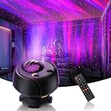 FLITI Der größte Abdeckungsbereich Sternenhimmel Projektor,Led Polarlicht Lampe mit 15 Kombinationen,60 Lichteffekte,Ferngesteuertes Nachtlicht mit Bluetooth-Lautsprecher,Timer