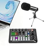 Podcast Mikrofon Set, Professioneller Audio Mixer mit Mikrofon Mischpulte für Live, Streaming, Podcasting und Aufnahme