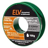 ELV No-Clean Lötzinn bleifrei Sn99Cu1+ML, 1,0 mm, 100 g