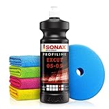 Sonax Profiline ExCut 05-05 Schleifpolitur (1L) Autopolitur Set - Zum Abschleifen von verkratzten oder lokal angeschliffenen Lackschichten - Auto polieren, Schleifpaste, Heavy Cut | 6-teilig