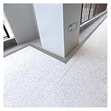 Edelstahl Outdoor Graben Ablaufgarnitur mit abnehmbarem Rost für Badezimmer Küche Hof & Auffahrt - Kanalentwässerungslösung (100 x 4 x 4 cm)
