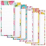 Magnetische Notizblöcke von Juvale (6 Stück) - Magnetische Rückseite - Als To-Do-Liste, Einkaufszettel, Erinnerungshilfe - Liniert - 6 Farbenfrohe Obst-Motive - 60 Blatt/Block - 8,9 cm x 22,9 cm