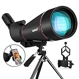 Spektive 25-75X 100MM für Sportschützen Jagd Vogelbeobachtung IPX7 Wasserdicht FMC BAK4 Prisma mit Stativ Handy Adapter Schwarz