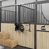 Gecheer Sattelhalter mit Trensenhaken, Trensenhalter Zweiarmig Tragbar, Sattelträger für Sattelraum Scheune Stall, Westernsattelhalter, Schwarz Eisen