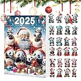 Weihnachtskalender Advent,2D Panda Ornamente für Weihnachtsbaum | Dekorative Kalenderanhänger für Winterfeier Festlich Strumpffüller Auto Rückansicht Rucksack Baumparty
