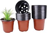 PIQIUQIU 50 Pflanztöpfe, Runde Kunststoffe Blumentöpfe Multifunktional Praktisch Pflanzcontainer Langlebig wiederverwendbar 10x8 cm